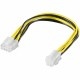 Kabel zasilajacy P4 4-pin-F/P8 4+4pin-M  Akyga AK-CA-10 15cm